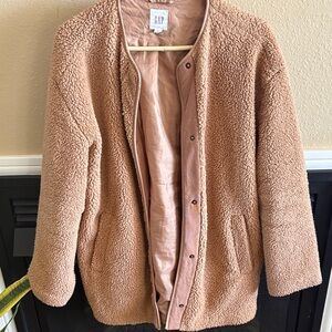 GAP Women's Cozy Tan Teddy Jacket